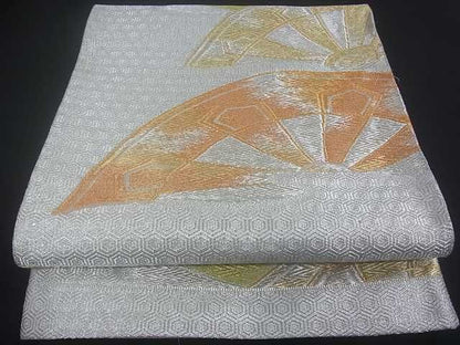 平和屋着物■六通柄袋帯 片輪車吉祥文 金銀糸 逸品 uw0294