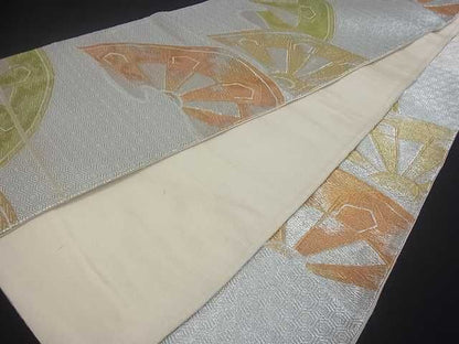 平和屋着物■六通柄袋帯 片輪車吉祥文 金銀糸 逸品 uw0294