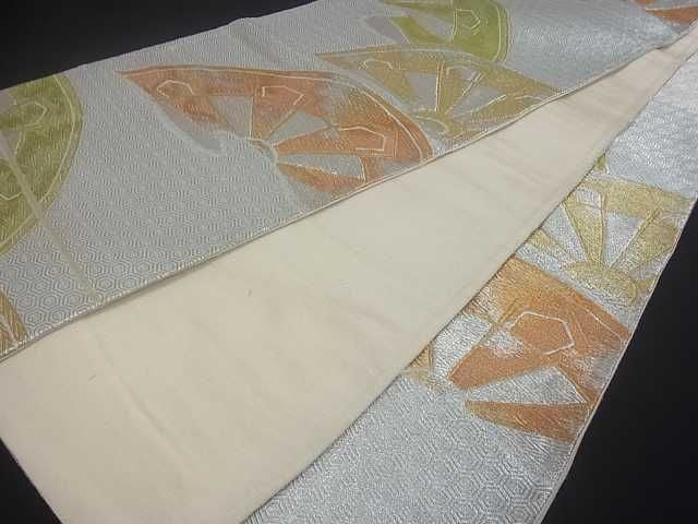 平和屋着物■六通柄袋帯 片輪車吉祥文 金銀糸 逸品 uw0294