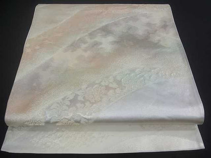 平和屋着物■六通柄袋帯 重ね山花鳥文 金銀糸 逸品 uw0328