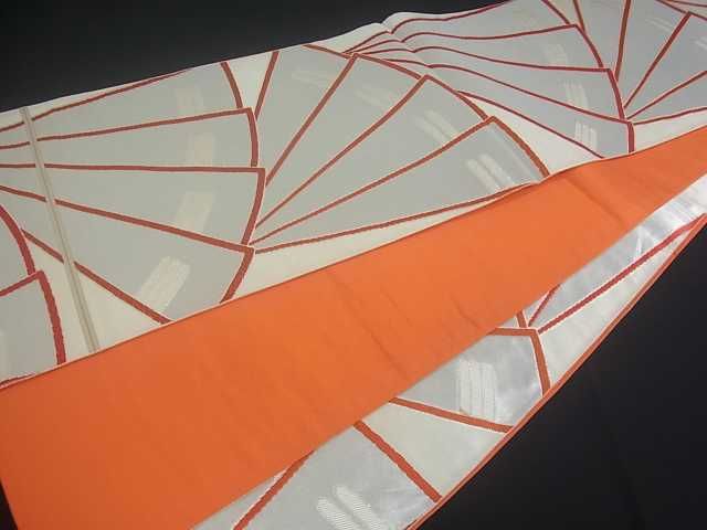 平和屋着物■六通柄袋帯 檜扇文 金銀糸 逸品 uw0330