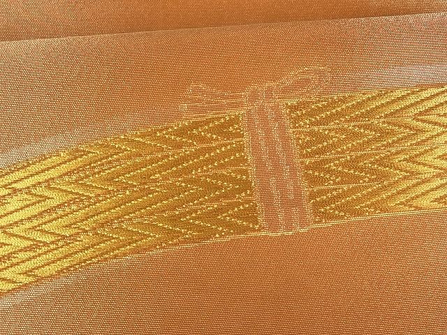 平和屋着物■六通柄袋帯　籬文　金糸　逸品　uw0346