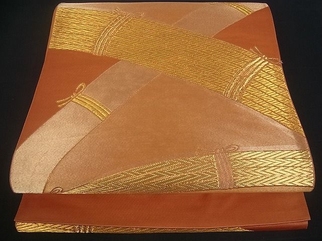 平和屋着物■六通柄袋帯　籬文　金糸　逸品　uw0346