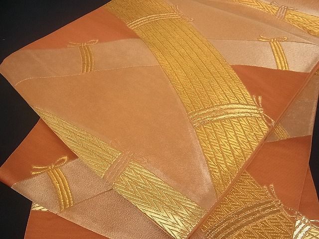 平和屋着物■六通柄袋帯　籬文　金糸　逸品　uw0346