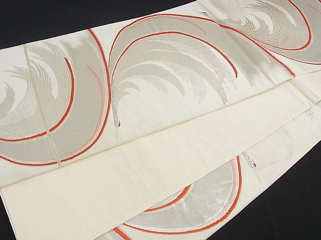 平和屋着物■六通柄袋帯 飛鶴文 銀糸 逸品 uw0364