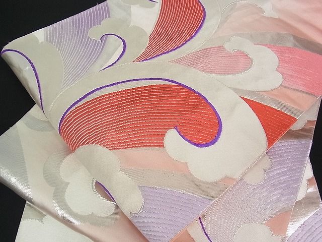 平和屋着物■六通柄袋帯 彩美 唐草文 銀糸 逸品 uw0576