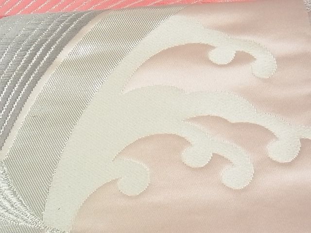 平和屋着物■六通柄袋帯 立波孔雀文 銀糸 逸品 uw0579