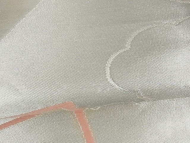 平和屋着物■六通柄袋帯 色紙重ね文 銀糸 逸品 uw0582
