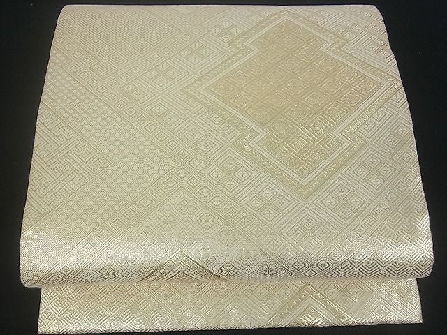 平和屋着物■佐賀錦 全通柄袋帯 松皮菱吉祥文 金糸 逸品 uw0608