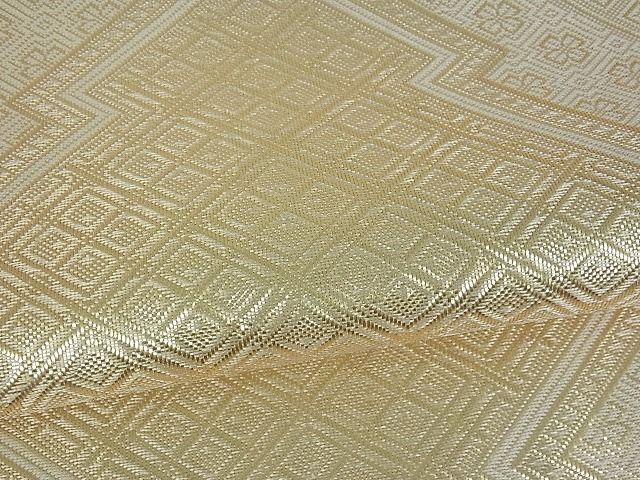 平和屋着物■佐賀錦 全通柄袋帯 松皮菱吉祥文 金糸 逸品 uw0608