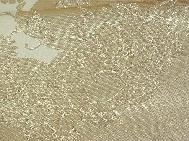 平和屋着物■六通柄袋帯　雲取り立波花文　金糸　逸品　uw0614