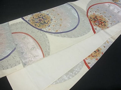 平和屋着物■六通柄袋帯 正倉院花文 金銀糸 逸品 uw0623