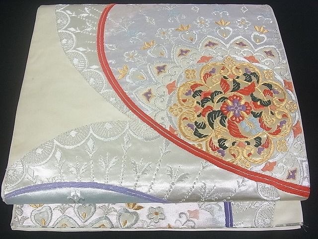 平和屋着物■六通柄袋帯 正倉院花文 金銀糸 逸品 uw0623