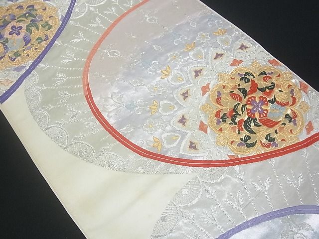 平和屋着物■六通柄袋帯 正倉院花文 金銀糸 逸品 uw0623