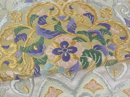 平和屋着物■六通柄袋帯 正倉院花文 金銀糸 逸品 uw0623