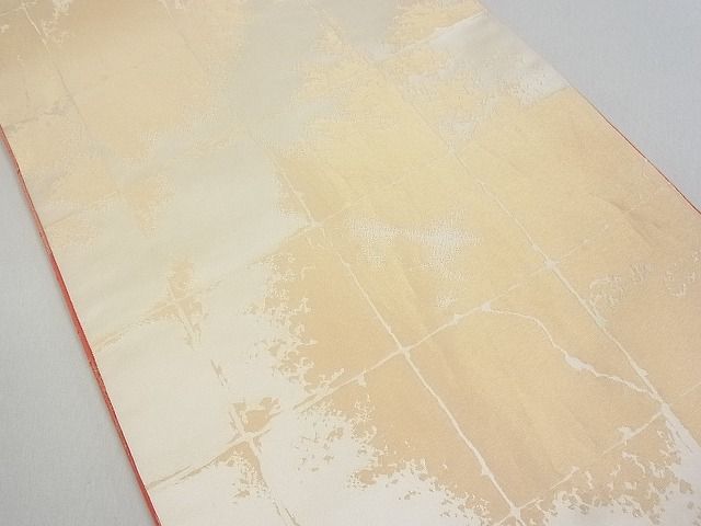平和屋着物■両面全通柄袋帯 格子霞文 金糸 逸品 uw0667