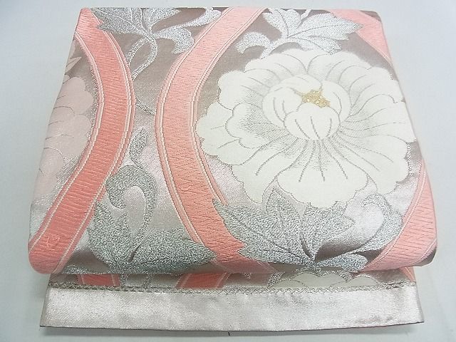 平和屋着物■六通柄袋帯 正倉院天井花文 銀糸 逸品 uw0702