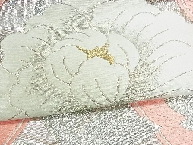 平和屋着物■六通柄袋帯 正倉院天井花文 銀糸 逸品 uw0702