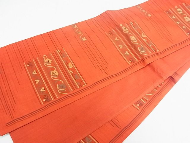 平和屋着物■六通柄袋帯 立波花蝶文 金糸 やまと誂製 逸品 uw0709