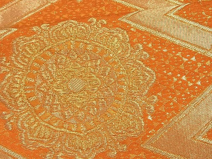 平和屋着物■六通柄袋帯 松皮菱花文 金糸 逸品 uw0853