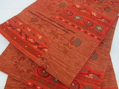 平和屋着物■六通柄袋帯 花唐草文 逸品 uw0865