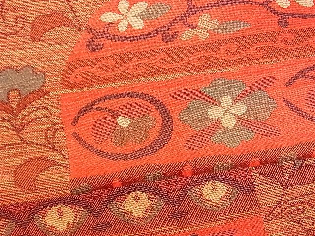 平和屋着物■六通柄袋帯 花唐草文 逸品 uw0865