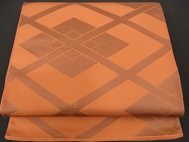 平和屋着物■六通柄 本袋帯 菱文 正絹 逸品 A-uw2032