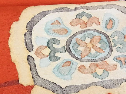 平和屋着物■太鼓柄袋帯 花唐草文 金糸 正絹 逸品 A-uw2137