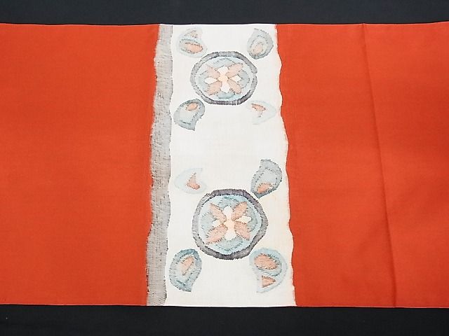 平和屋着物■太鼓柄袋帯 花唐草文 金糸 正絹 逸品 A-uw2137