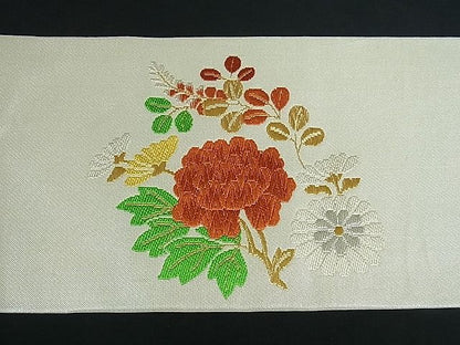 平和屋着物■九寸名古屋帯 唐織 草花文 金銀糸 逸品 vf2602