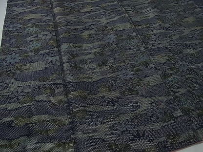 平和屋着物■上質な紬 草花文 逸品 vf2983