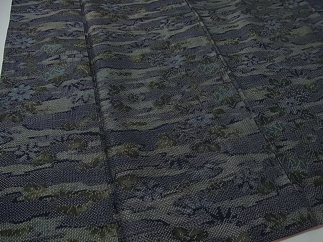 平和屋着物■上質な紬 草花文 逸品 vf2983