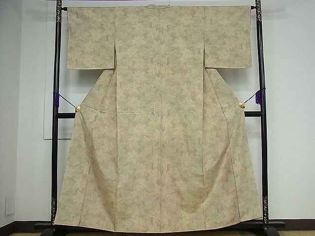 平和屋着物■上質な紬　楓文　逸品　vf3037