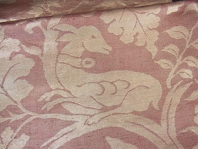 平和屋着物■六通柄袋帯　動物花唐草文　金糸　逸品　vf3940