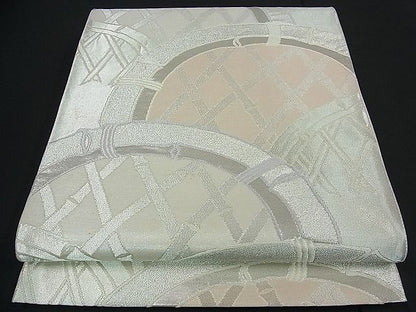 平和屋着物■六通柄袋帯　籬文　銀糸　逸品　vf3999