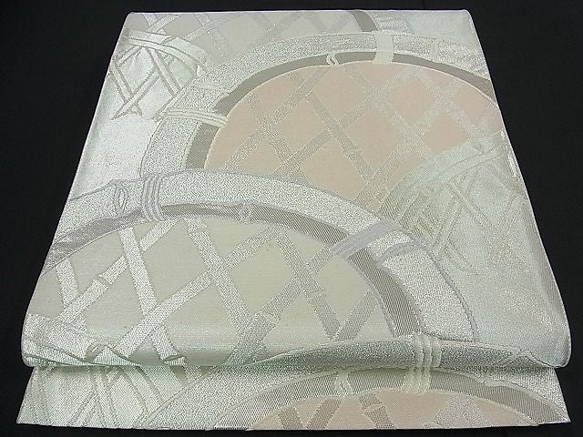 平和屋着物■六通柄袋帯　籬文　銀糸　逸品　vf3999