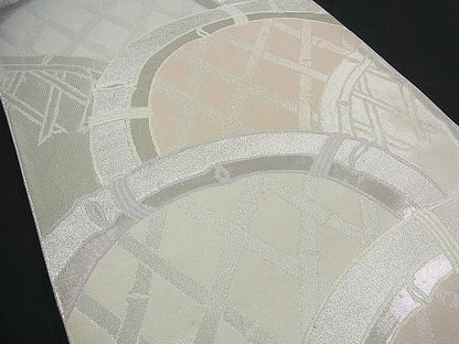 平和屋着物■六通柄袋帯　籬文　銀糸　逸品　vf3999