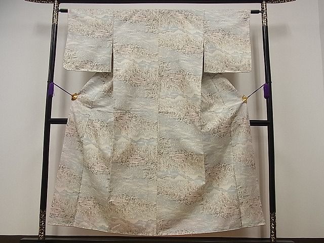 平和屋着物■上質な紬 風景樹林文 逸品 vf4208
