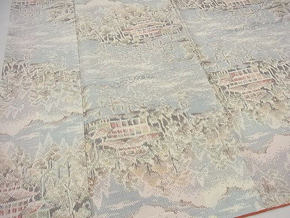 平和屋着物■上質な紬 風景樹林文 逸品 vf4208