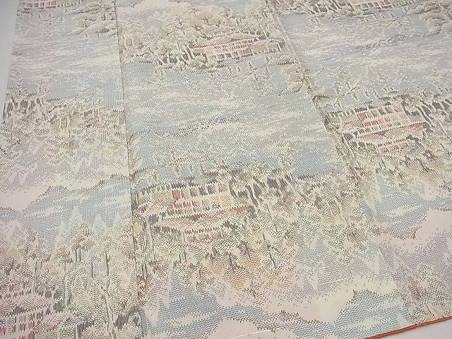 平和屋着物■上質な紬 風景樹林文 逸品 vf4208