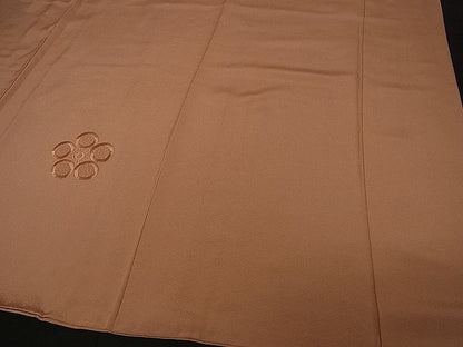 平和屋着物■付下げ　総刺繍　舞花文　土器色　逸品　vf4621