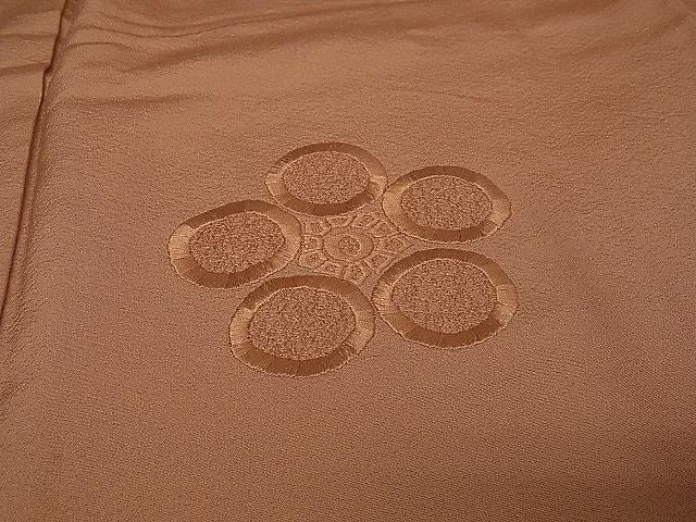 平和屋着物■付下げ　総刺繍　舞花文　土器色　逸品　vf4621
