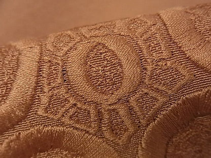 平和屋着物■付下げ　総刺繍　舞花文　土器色　逸品　vf4621