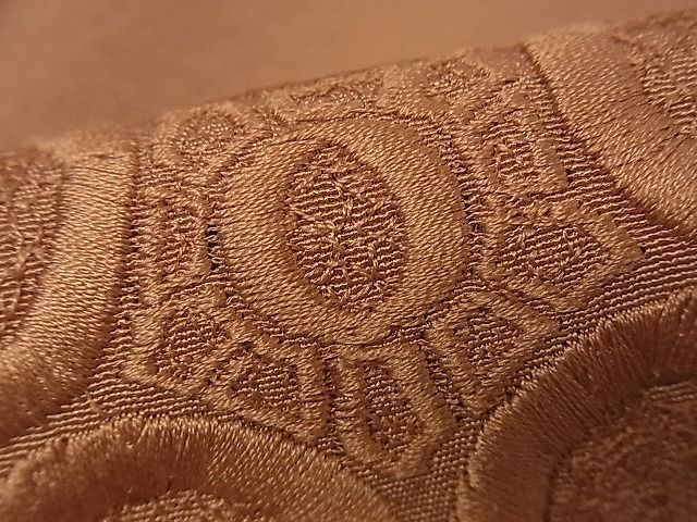 平和屋着物■付下げ　総刺繍　舞花文　土器色　逸品　vf4621