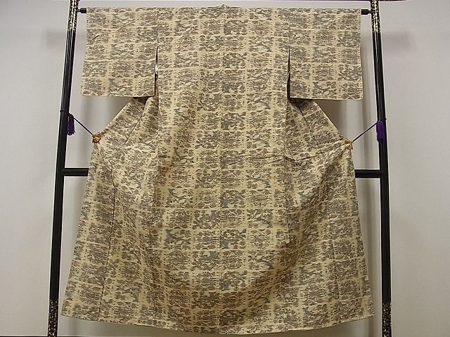 平和屋着物■上質な紬　吉祥花文　逸品　vf4666