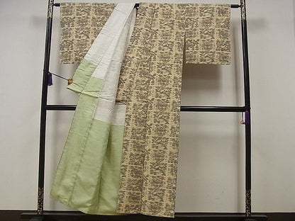 平和屋着物■上質な紬　吉祥花文　逸品　vf4666