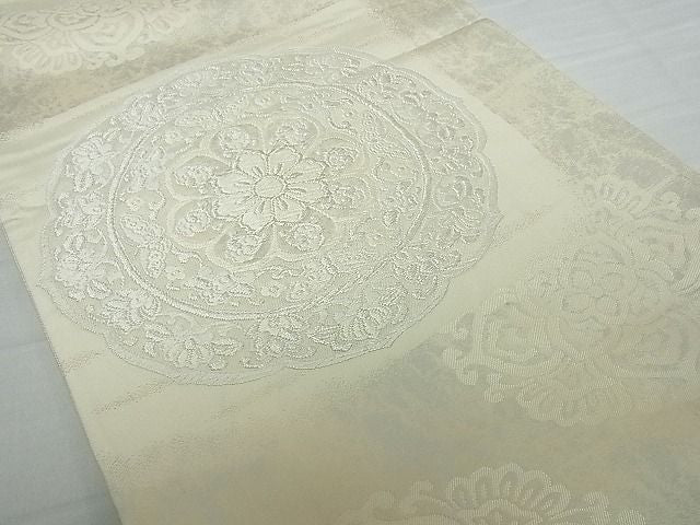 平和屋着物■六通柄袋帯 絵皿正倉院花蝶文 銀糸 逸品 vf4719