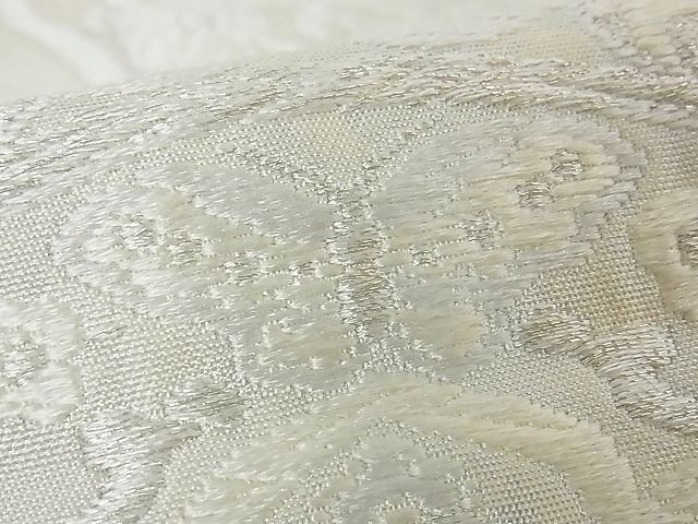 平和屋着物■六通柄袋帯 絵皿正倉院花蝶文 銀糸 逸品 vf4719