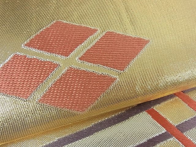 平和屋着物■六通柄袋帯 菱文 金銀糸 逸品 vf4777