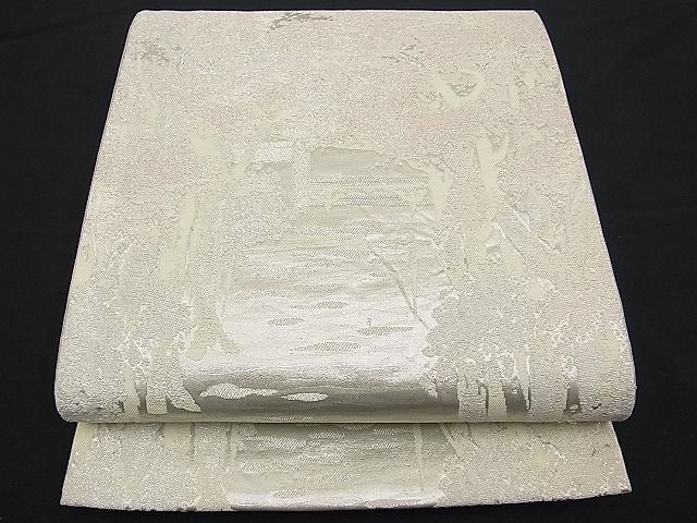 平和屋着物■六通柄袋帯 樹林風景文 銀糸 逸品 n-vz0055